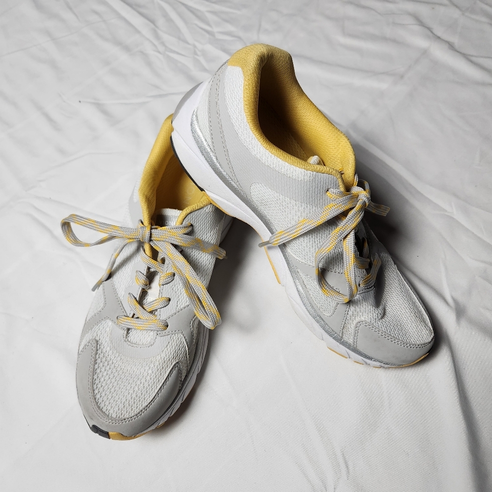 Vionic Womens 9 Tokyo Sneaker White Grey Yellow